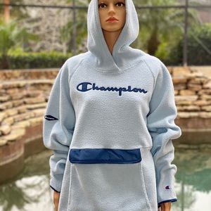 CHAMPION SHERPA HOODIE BLUE